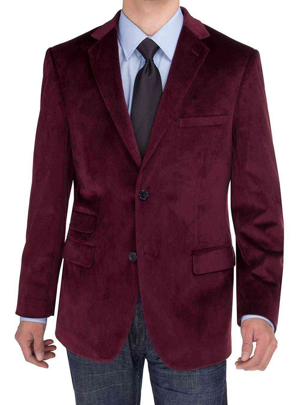 Salvatore Exte Mens Two Button Sport Coat Suit Jacket Modern Fit Velvet ...