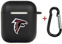 for AirPods Case Cover, for Airpods 2 and 1 Silicone Protective Case Dust Guard Shockproof Cover Skin with Carabiner, Compatible for Apple Airpods Charging Case for Atlanta Falcons