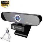 Full 1080P Webcam, Auto Focus Computer Camera, Face Cam with Dual Microphone for PC, Laptops and Desktop,90 Degrees Extended View