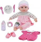 Berenguer Boutique 15″ Soft Body Baby Doll – Pink 10 Piece Gift Set with Open/Close Eyes- Perfect for Children 2+