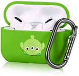 Oqplog Case for AirPod Pro (3rd Gen) Protective Cartoon Green Alien Design Soft Silicone Cover, Cute Funny Shockproof Cases for AirPods Skin Girls Boys Teens Accessories Keychain Fashion Cool Air Pods