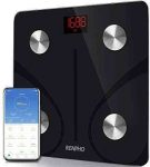 RENPHO Body Fat Scale Smart BMI Scale Digital Bathroom Wireless Weight Scale, Body Composition Analyzer with Smartphone App sync with Bluetooth, 396 lbs – Black