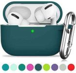 AirPods Pro Case, GMUDA Protective Silicone Cover with Keychain, Compatible with Apple AirPods Pro, Front LED Visible (Midnight Green)