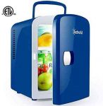 AstroAI Mini Fridge 4 Liter/6 Can Portable AC/DC Powered Thermoelectric System Cooler and Warmer for Cars, Homes, Offices, and Dorms, Blue