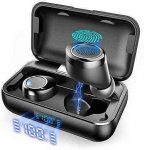 True Wireless Earbuds, VANKYO X200 Bluetooth 5.0 Earbuds in-Ear TWS Stereo Headphones with Smart LED Display Charging Case IPX8 Waterproof 120H Playtime Built-in Mic with Deep Bass for Sports Work
