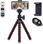 Phone Tripod, 7.48 inch Travel Portable and Adjustable Camera Stand Holder with Wireless Remote and Universal Clip for iPhone, Android Phone, Camera, Sports Camera GoPro