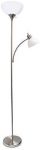 Simple Designs Home LF2000-BSN Simple Designs, Brushed Nickel Floor Lamp with Reading Light