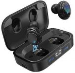 True Wireless Earbuds, TWS Stereo Headphones Bluetooth 5.0 Earbuds in-Ear Deep Bass Noise Canceling Earphones with 2000mAh Charging Case, IPX7 Waterproof Wireless Headphones Built-in Mic for Sports