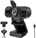 1080P HD Webcam with Microphone, Privacy Cover, Desktop Laptop Computer Web Camera with Auto Light Correction, Plug and Play, for Windows Mac OS, for Video Streaming, Conference, Gaming, Online Class