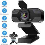 Webcam with Microphone for Desktop, 1080P HD USB Computer Cameras with Privacy Shutter&Webcam Tripod, Streaming Webcam with Flexible Rotable Wide Angle Webcam for PC Zoom Video/Gaming/Laptop (Black)