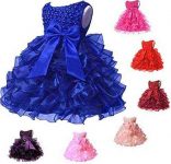Baby Girl Dresses Ruffle Lace Pageant Party Wedding Flower Girl Dress