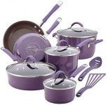 Rachael Ray Cucina Nonstick Cookware Pots and Pans Set, 12 Piece, Lavender
