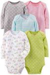 Simple Joys by Carter’s Baby Girls’ 5-Pack Long-Sleeve Bodysuit