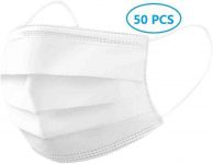 vMart (Hot Deal) 50 pcs 3 Layer Face Masks with Unisex Elastic Earloop, Good Protection for Allergies, Virus, Dust