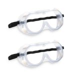 vMart Safety Protective Goggles Anti virus for Medical Work Protective Liquid Splash Clear Lens Full View, High Definition, 2 Pack
