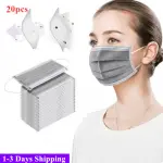 1-3 Days Fast Shipping Mask Disposable Face 3 Layer Dustproof Mask Unisex Grey Pink Comfortable and Breathable – 20PCS Grey China