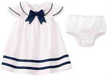 Mud Pie Baby Girls’ Nautical Dress, White, 6-9 Months
