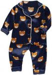 Toddler Boys Girl Cartoon Bear Print T-Shirt Shorts Pajamas Sleepwear Outfits Set