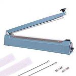 20 Inches 500mm Bag Sealer Handheld Heat Impulse Machine w/ Sealing Elements & Teflon Sheets for Appliance Home Supermarkets Shops Household