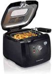 Hamilton Beach Cool-Touch Deep Fryer, 8 Cups / 2 Liters Oil Capacity, Lid with View Window, Basket with Hooks, 1500 Watts, Electric, Black (35021)