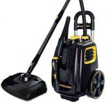 McCulloch MC1385 Deluxe Canister Steam Cleaner with 23 Accessories, Chemical-Free Pressurized Cleaning for Most Floors, Counters, Appliances, Windows, Autos, and More, 1-(Pack), Black