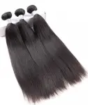 Dolago Brazilian Remy Hair Yaki Straight Human Hair Weave Bundles 3 Pcs Coarse Yaki Human Hair Extensions 10-30 Inches Yaki Bundles Sales