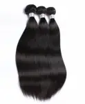 Dolago Peruvian Remy Hair Yaki Straight Human Hair Weave Bundles 3 Pcs Coarse Yaki Human Hair Extensions 10-30 Inches Yaki Bundles Sales