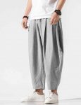 Men’s Basic Daily Going out Slim Linen Chinos Bloomers Pants Solid Colored Classic Breathable Summer
