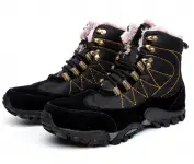 Winter Outdoor Waterproof Non-Slip Plus Velvet Warm Snow Boots Cotton Boots Men – Black EU 43