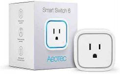Aeotec Smart Switch 6, Zwave Switch Z-Wave Plus Plug 15A for Home Security Automation Z-Wave Power Monitor, Without USB Port