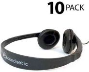 Soundnetic CCV 10 Pack Classroom Stereo Budget Headphones with Leatherette Earpads Volume Control
