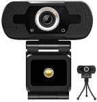 HD Webcam with Microphone, 1080P USB Web Camera with Tripod, Pro Streaming Desktop PC Laptop Computer Camera for Video Calling, Recording, Conferencing, Online Class, Zoom Meeting Skype Facetime Teams