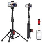 Selfie Stick Tripod, 59″ All-in-One Extendable Portable Bluetooth Selfie Sticks Phone Tripods Compatible with iPhone 11 11 pro Xs Max Xr X 8Plus 7, Galaxy S10+ S9 S8 and Digital Cameras, Lightweight