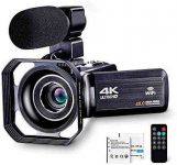 4K Camcorder Vlogging Camera for YouTube Ultra HD 4K 48MP Video Camera with Microphone & Remote Control WiFi Digital Camera IR Night Vision 3.0″ IPS Touch Screen
