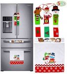 JOYIN 5 Pieces Christmas Kitchen Appliance Handle Covers for Kitchen Refrigerator Microwave Oven Dishwasher Decoration, Xmas Indoor Décor, Party Favor Supplies.