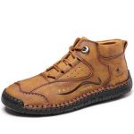 Men Microfiber Leather Hand Stitching Comfy Soft Casual Ankle Boots | NewChic