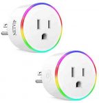 WiFi Smart Plug Compatible with Amazon Alexa Google Home IFTTT for Voice Control, Wireless Mini Socket with RGB Light, Remote Control Your Home Appliances from Anywhere, ETL and FCC Certified