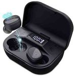 Baisyne XKD-12 True Wireless Earbuds Bluetooth Headphones Touch Control with 2000mAh Charging Case IPX4 Waterproof TWS Stereo Earphones in-Ear Built-in Mic Headset Premium Deep Bass for Sport Black