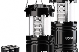 Vont 2 Pack LED Camping Lantern, Super Bright Portable Survival Lanterns, Must Have During Hurricane, Emergency, Storms, Outages, Original Collapsible Camping Lights / Lamp (Batteries Included)