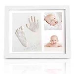 Baby Handprint Footprint Keepsake Kit – Baby Prints Photo Frame for Newborn – Baby Nursery Memory Art Kit Frames – Baby Shower Picture Frames for Baby Registry Boys,Girls (Alpine White)