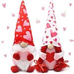 2PCS Valentine Gnomes, Valentines Day Decoration For The Home Valentines Day Gnomes, Plush Valentine Gnomes Decor Handmake Scandinavian Folklore Home Household Ornaments Tomte for Gift (C)