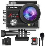 【2021 Upgrade】Campark 4K 20MP Action Camera EIS External Microphone Remote Control WiFi Waterproof Camera Webcam with 170° Wide Angle and 2 Batteries