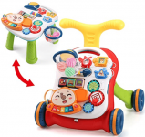 CUTE STONE Sit-to-Stand Learning Walker, 3 in 1 Baby Walker, Kids Early Educational Activity Center, Multifunctional Removable Play Panel, Baby Music Learning Toy Gift for Infant, Boys, Girls