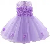 ODASDO Baby Girl Flower Dress Infant Wedding Bridesmaid Birthday Party Pageant Tutu Tulle Princess Dresses for 6-24M