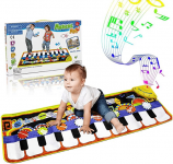 RenFox Kids Musical Mats, Music Piano Keyboard Dance Floor Mat Carpet Animal Blanket Touch Playmat Early Education Toys for Baby Girls Boys