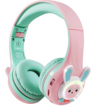Riwbox RB-7S Rabbit Kids Headphones Wireless, LED Light Up Bluetooth Over Ear Headset Volume Limited Safe 75dB/85dB/95dB with Mic and TF-Card, Children Headphones for Girls Boys