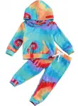 Toddler Baby Girl Boy Fall Winter Clothes Tie Dye Hoodie Sweatshirt + Drawstring Jogger Kids Trendy Tracksuit Set