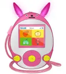 Wiwoo Bluetooth MP3 Player for Kids, 8GB Lossless Portable Music Player with Speakers, FM Radio, Voice Recorder, Video,Pictures, Kids Friendly MP3 Player with Cartoon Pattern Support Up to 128GB, Pink