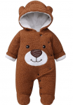 Xifamniy Baby Newborn Jumpsuit Footie Romper Hooded Warm Thicken Winter Bunting Outwear Snowsuit Pajamas for Girls Boys