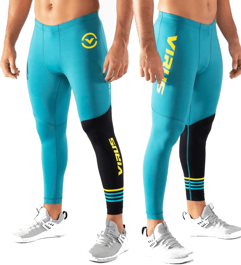 Mens Virus Rx8 Stay Cool Compression Pants/Trouser Bay Blue & Black ...